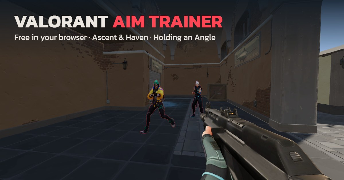 Aim trainer gameplay: holding an angle on Ascent B Main with a Vandal